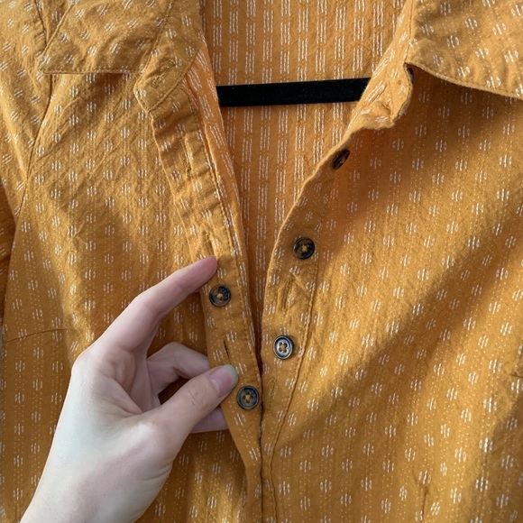 ModCloth Mustard Shirt Dress Size 2 - Picture 7 of 15
